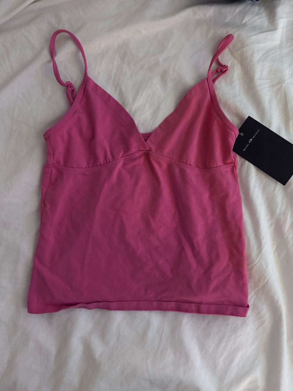 BNWT Brandy Melville Pink v neck Spaghetti Strap Tank Top